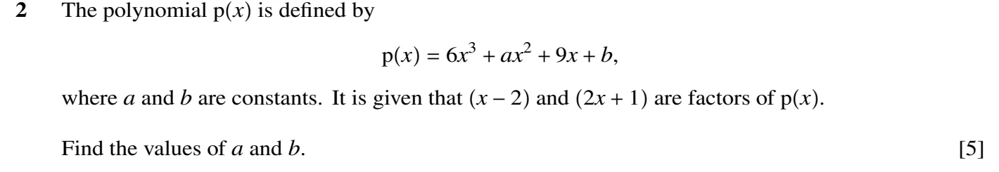 9709/21/M/J/20 question 2