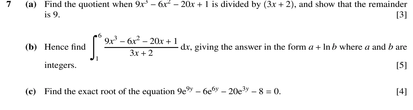 9709/21/M/J/20 question 7