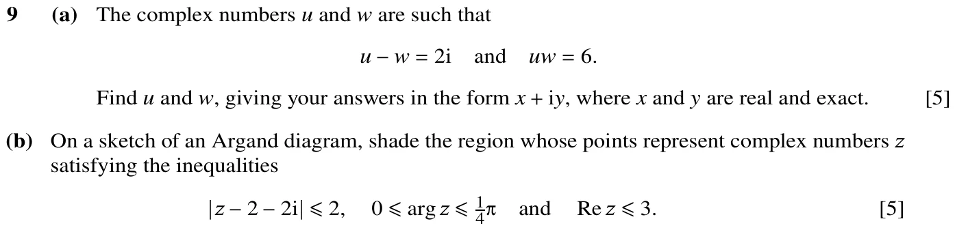 9709/33/M/J/20 question 9