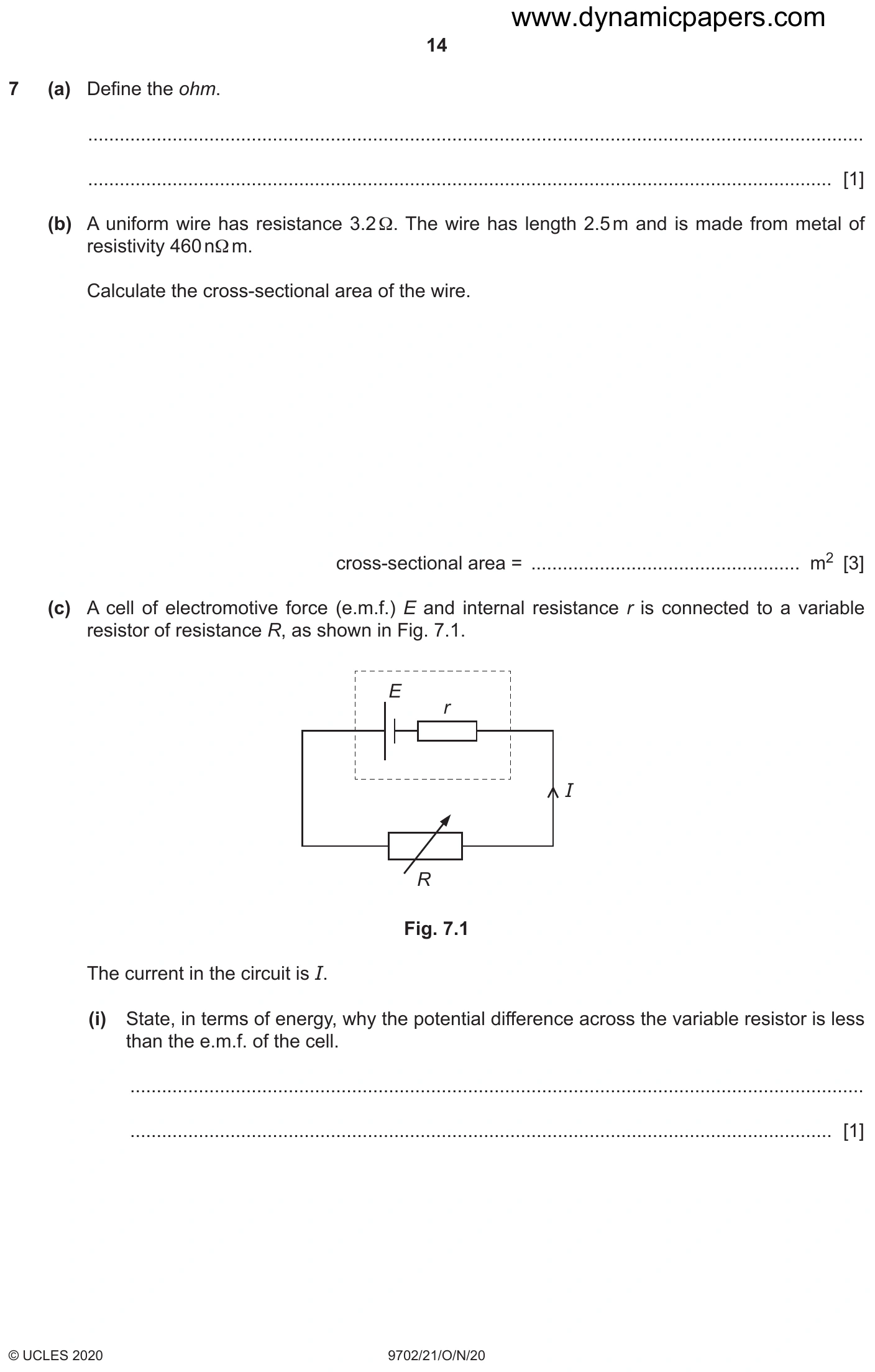 9702/21/O/N/20 question 7