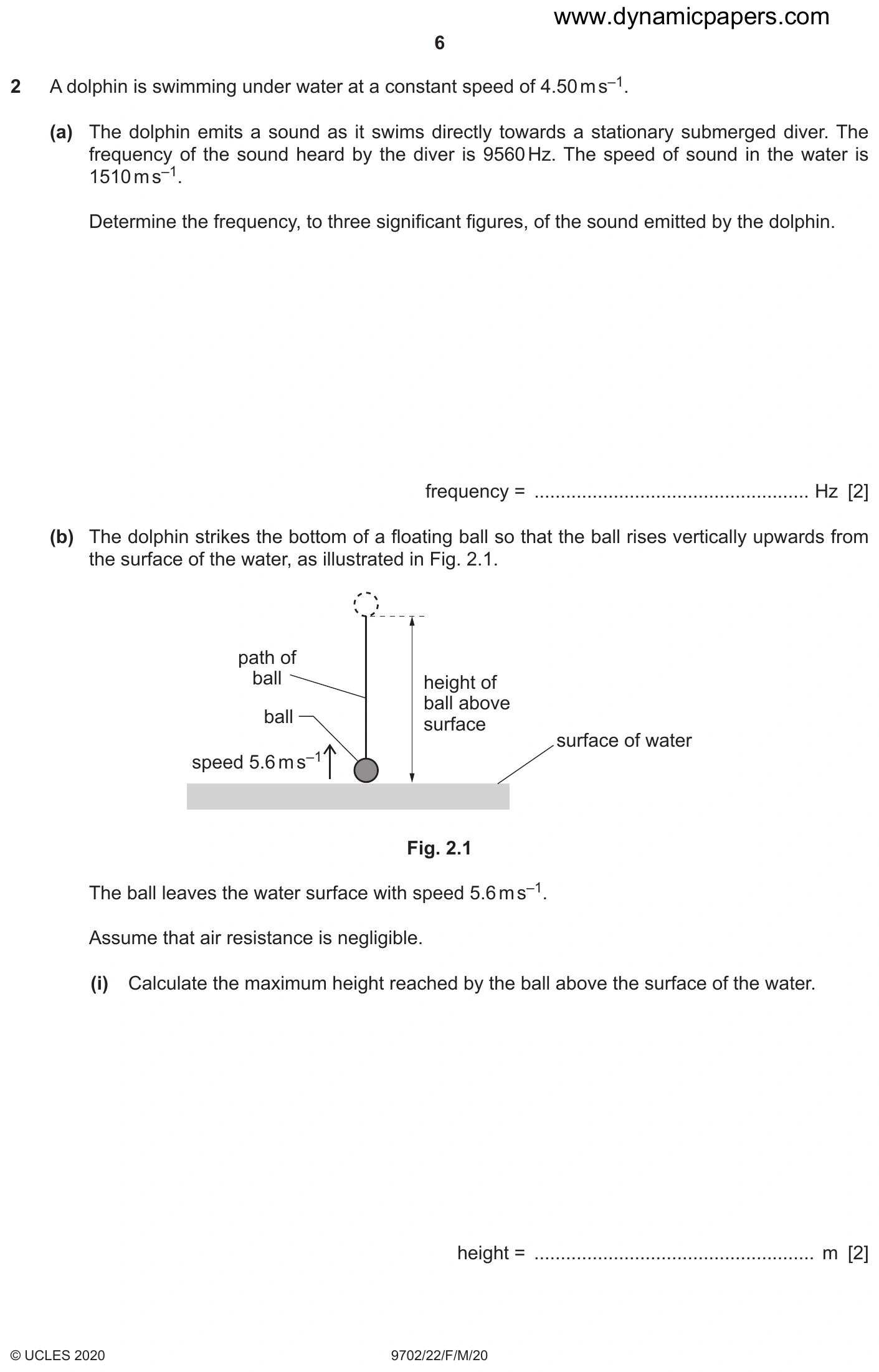9702/22/F/M/20 question 2